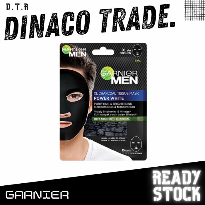 Garnier Men Power White XL Charcoal Tissue Mask