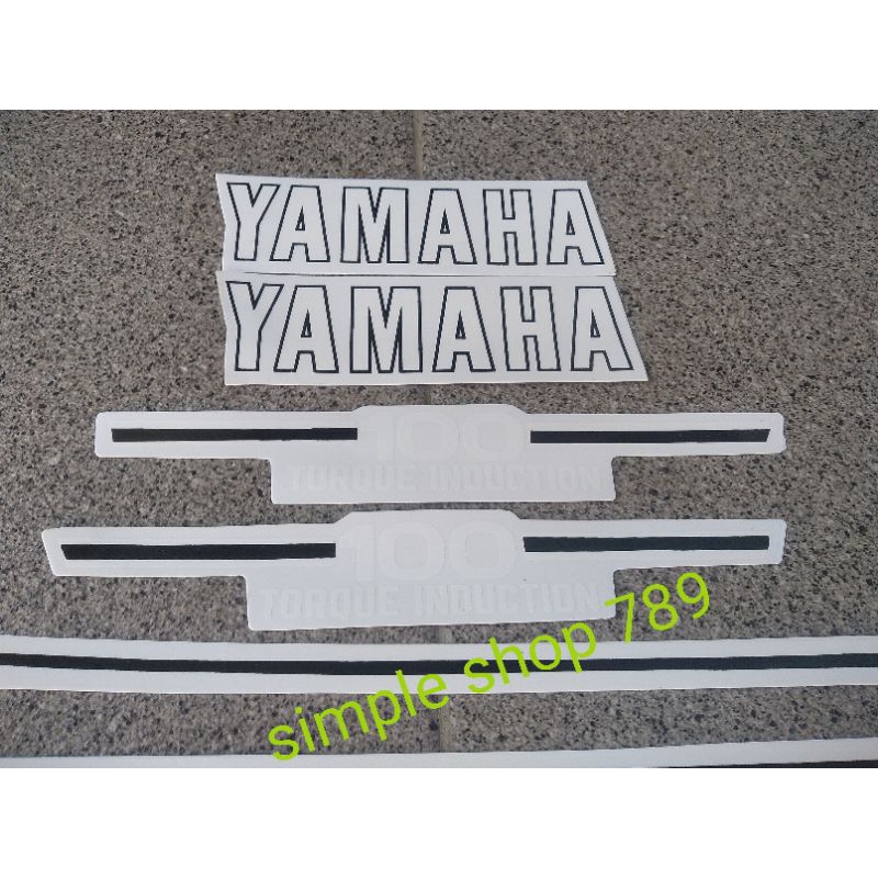 striping Yamaha RX100 putih satu set