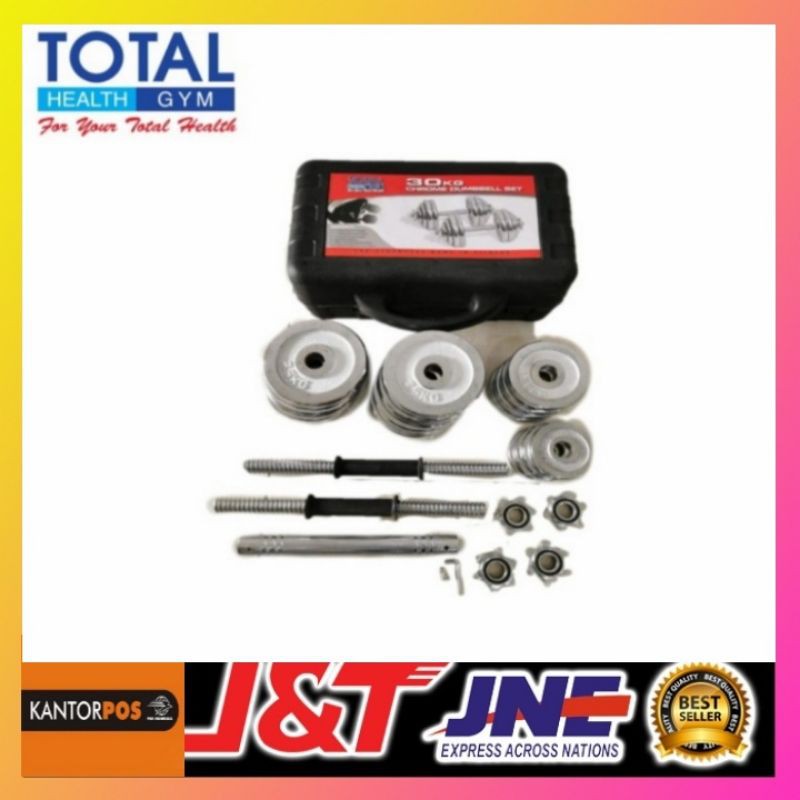 dumbell set 30kg total fitnes(original)barbell set 30kg dumbell set