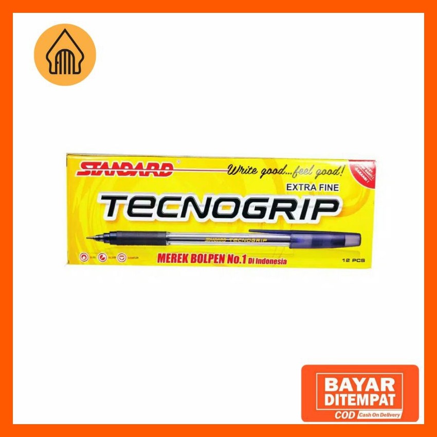 

BALLPOINT / PENA / PULPEN STANDARD TECNOGRIP HITAM / 1PACK (12PCS)
