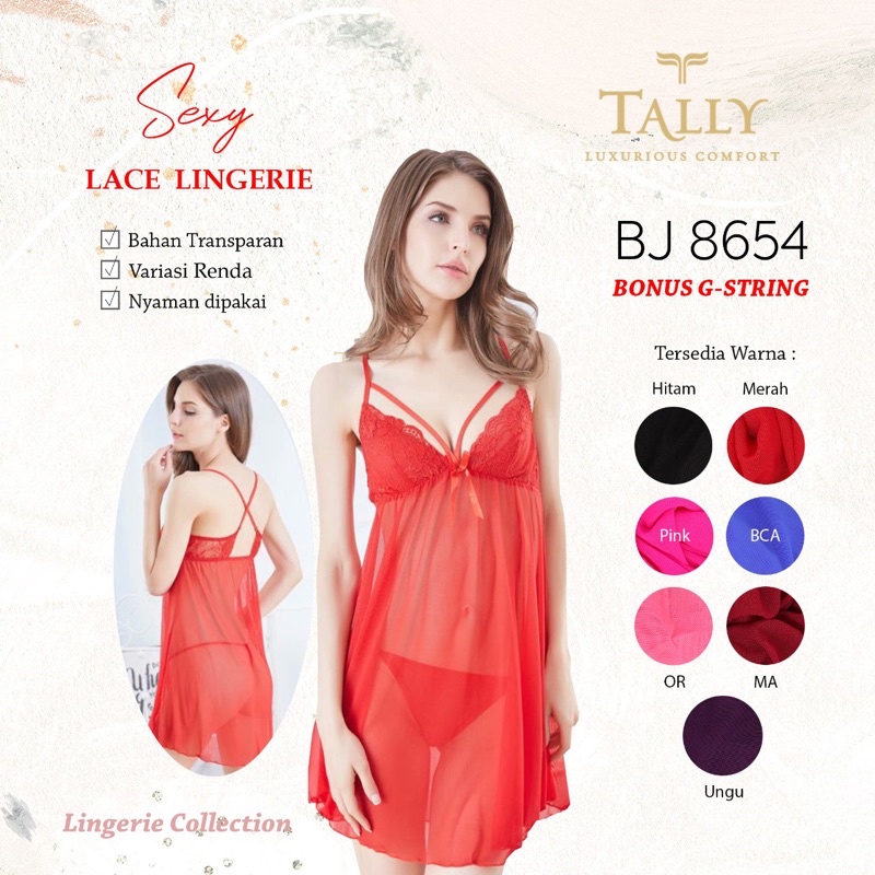 Lingerie sexy | baju tidur sexy lace transparan TALLY 8654 Freesize