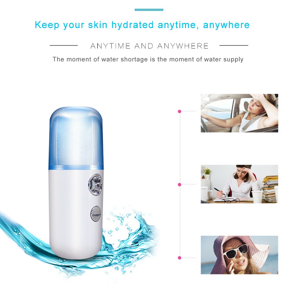 Nano Spray Face Mist Facial Moisturizing Wajah USB Botol Kecil Sprayer Disinfektan