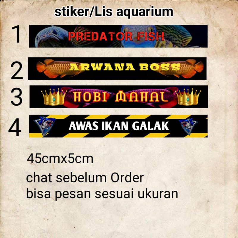 STIKER/LIS AQUARIUM/STIKER KACA AQUARIUM