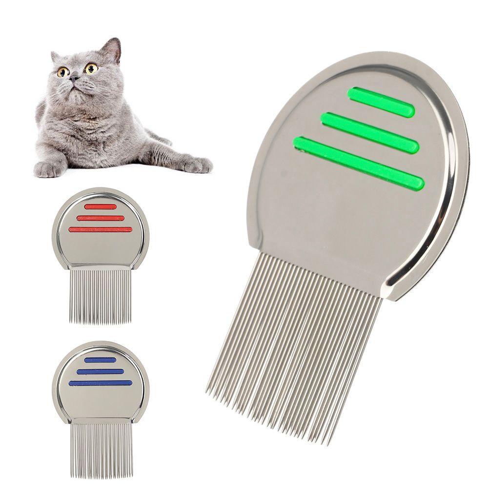 R-FLOWER Pet Hair Comb Sisir Kutu Gigi Padat Stainless Steel Nit