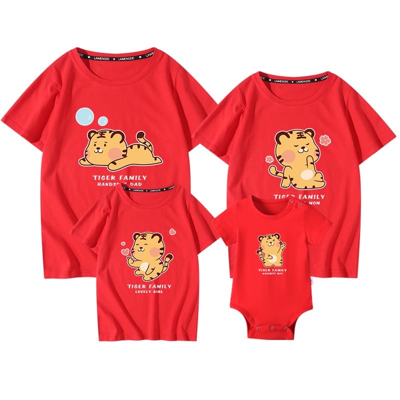 MYSTIQUE.ID-BAJU KAOS FAMILY SINCIA SHIO MACAN T-SHIRT LUCU DAN AESTHETIC