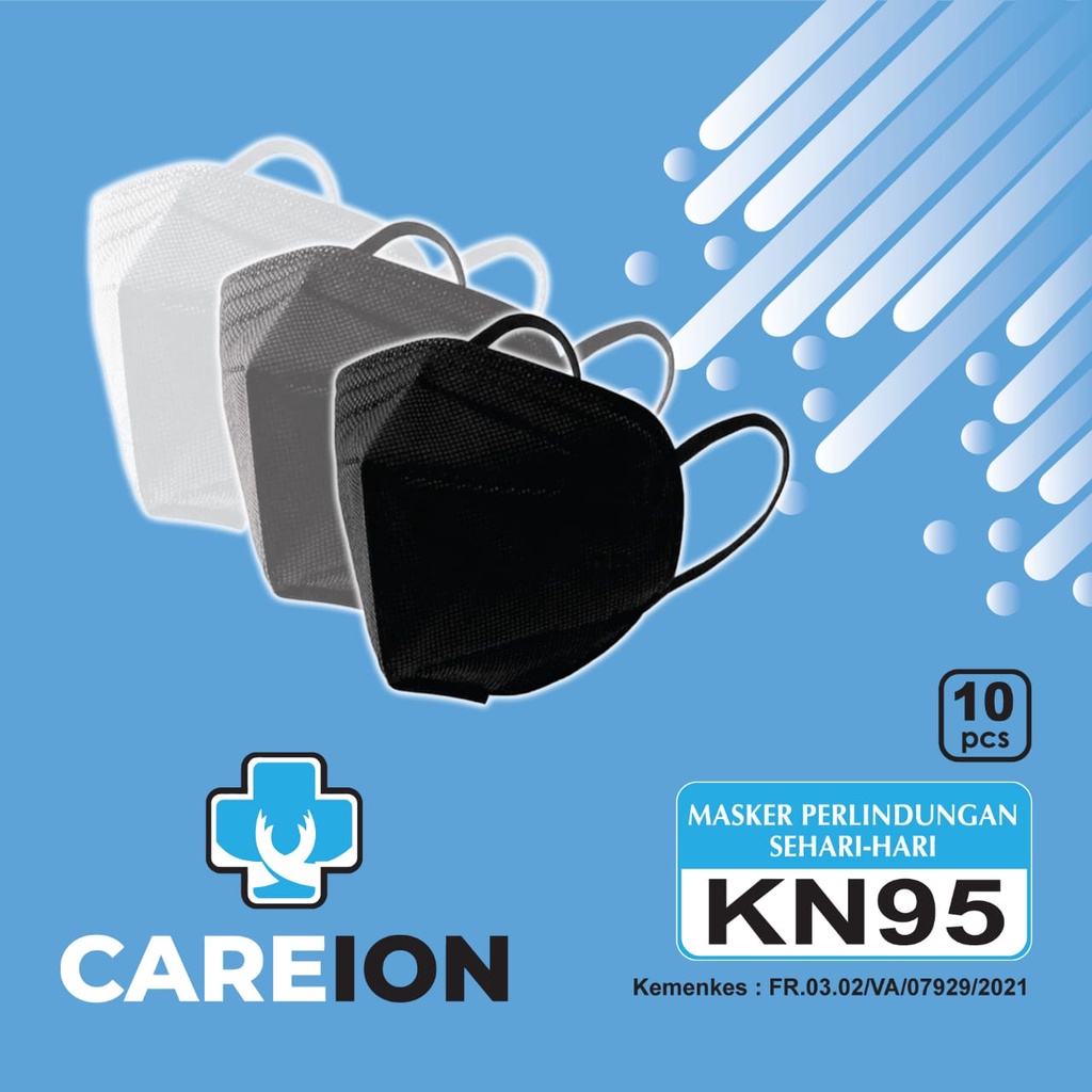 Masker KN 95 CAREION ISI 10PC Masker KN95 Masker N95 Masker N 95 Putih Polos Disposable Mask ISI 10PC  - CAREION