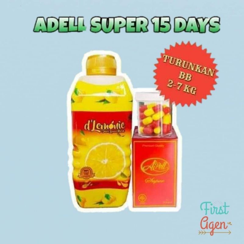 DLEMONIE PAKET HEMAT PAKET ADEL D'LEMONIE ORIGINAL ( 15 KAPSUL APEL SUPER DAN 1 BOTOL LEMON)