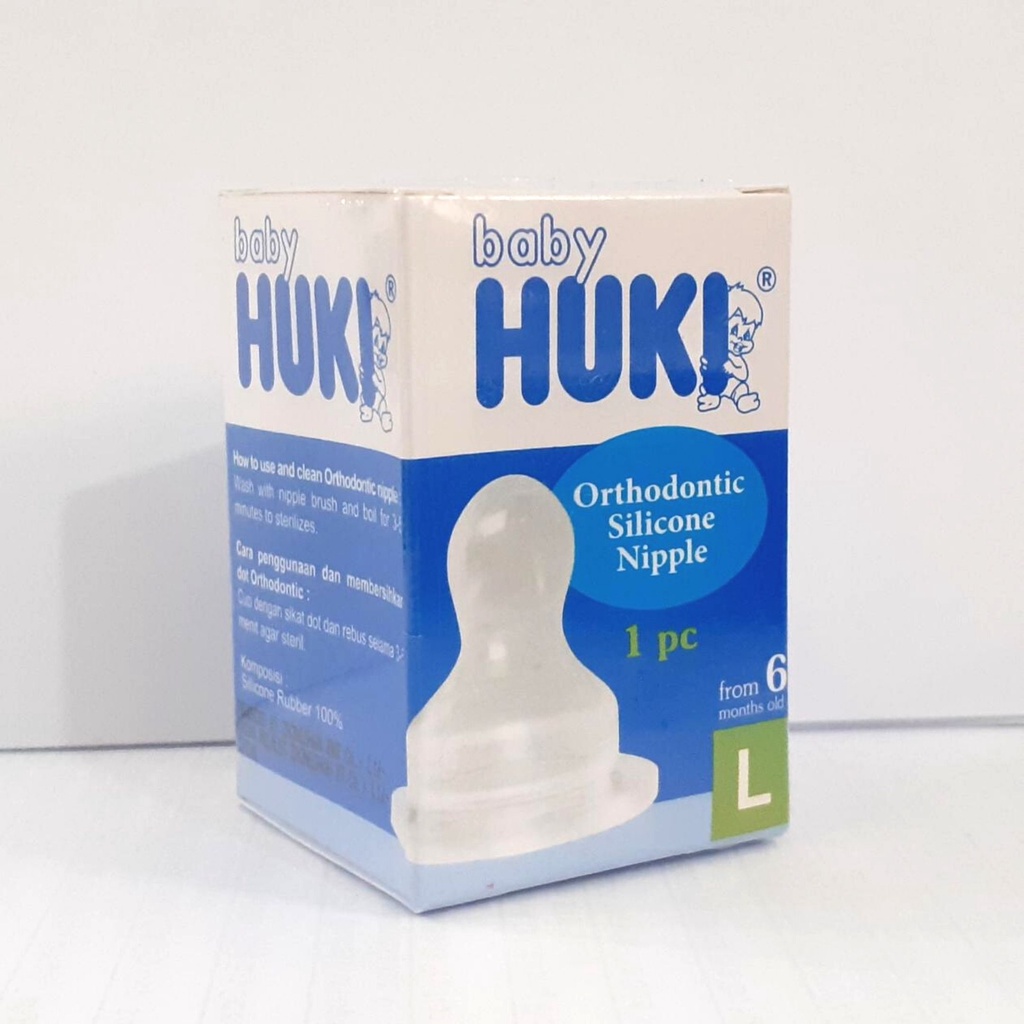 1pcs Dot GEPENG Baby HUKI Orthodontic Silicone Nipple Size S M L nipel empeng bayi Pengganti