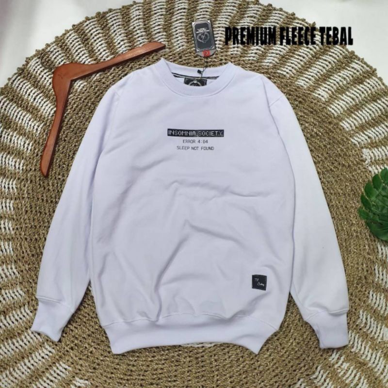 Sweater Pria/Sweater Insomnia Putih/Sweater Crewneck Unisex/Sweater Insomnia Premium/Sweater Distro