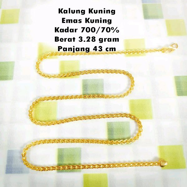Kalung rantai emas kuning kadar 700