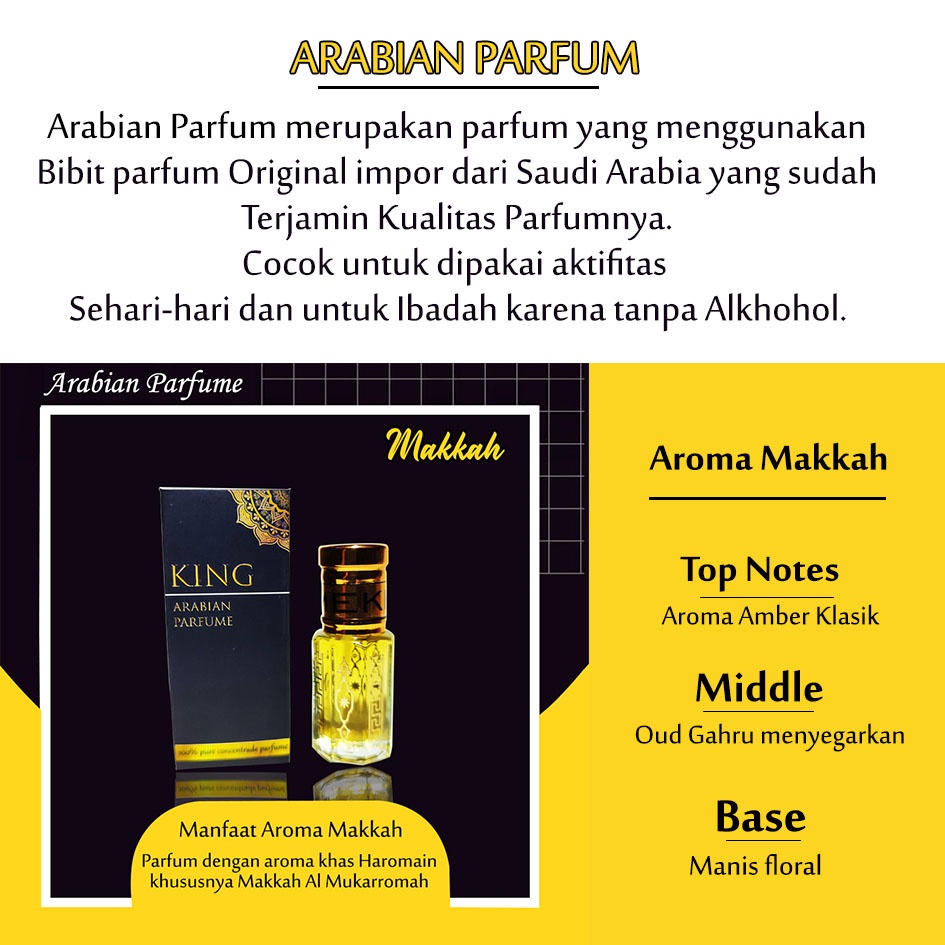 Parfum Sholat Parfum Arabian Makkah Aroma khas Arab Asli Saudi Arabia Non Alkhohol