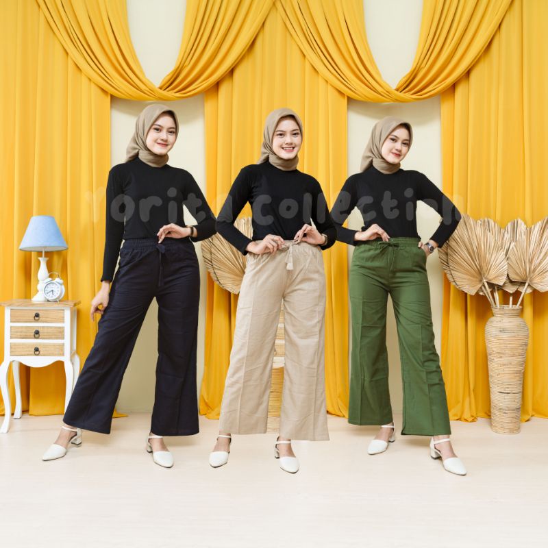 KULOT TALI PINGGANG KARET kulot wanita gaya korea