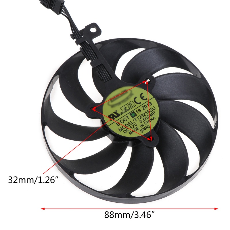 Vivi 88MM CF9010U12D 7Pin 12V 0.45A VGA Kipas Pendingin Kartu Grafis Untuk ASUS GeForce RTX