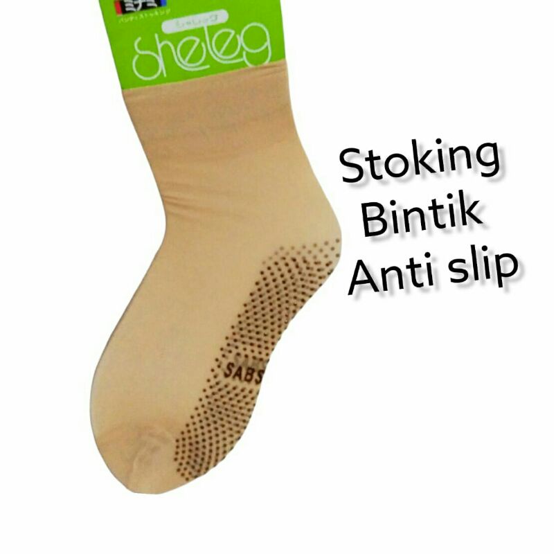 KAOS KAKI / STOKING TRANSPARAN / STOKING WANITA DEWASA / STOKING BINTIK ANTI SLIP