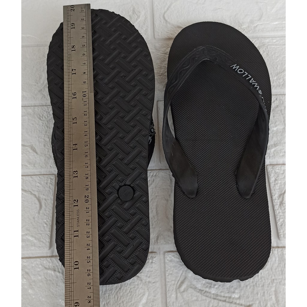 Sun Swallow Full Black 9 - 11  12 Sandal Jepit Sunswallow Hitam Ukuran Kecil Besar Jumbo Fullblack-Fullblack 10.5