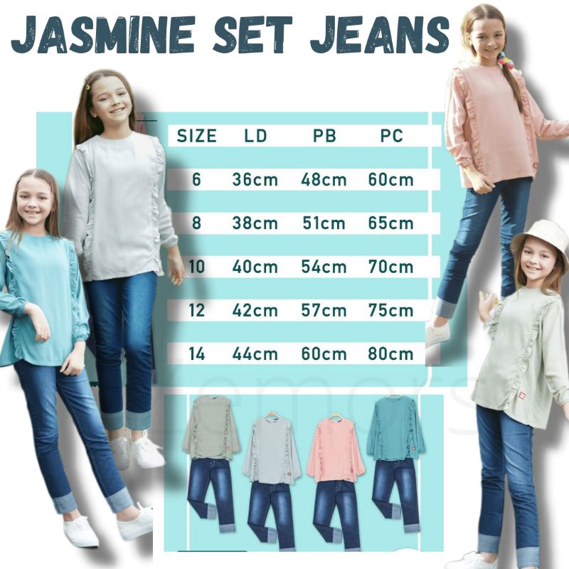 6T-14T Shirt ruffle with long jeans Jasmine series by Playkids