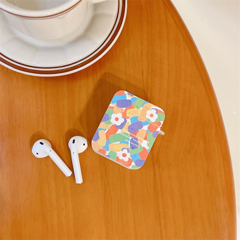 Abstrak Doodle Bunga Lembut Bluetooth Earphone Pelindung Case Cover Untuk Airpods1 2 3 Pro 2 PRO2 Airpods3 Pelindung Persegi Panjang