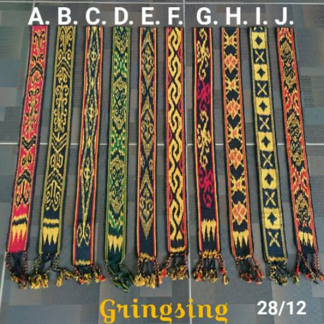 Tenun ikat kepala  etnik GRINGSING gold edition