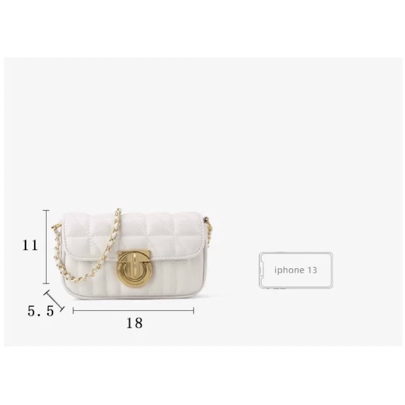 Tas Selempang Kulit Wanita Dompet Hp Cewek Rantai Luxury Mini Bag JS 8155