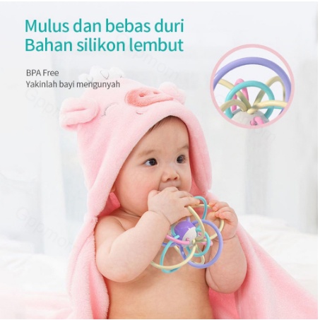 MAINAN ANAK TEETHER BAYI BOLA MANHATTAN GIGITAN BABY | FADHILAH SHOP BJB