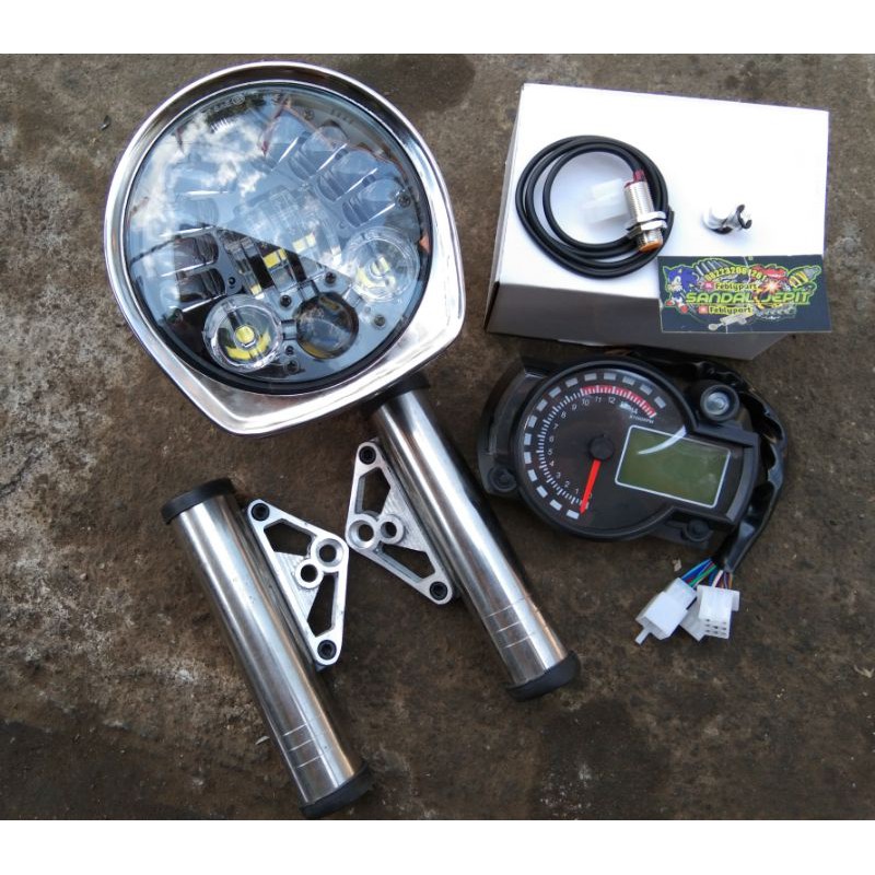 PAKET SET DAYAMAKER 16 LED 5,7 INCH IMPORT SET BATOK VANVAN FULL PRESS SPEDOMETER KOSO RX2N MOS IMPO