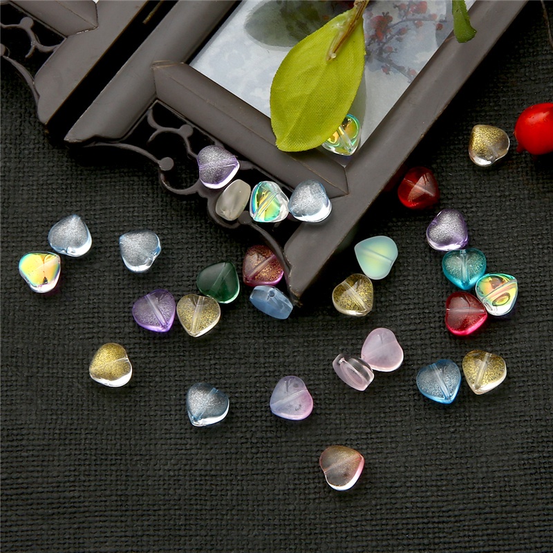 10Pcs/lot 8mm Czech Heart Shape Spacer Glass Beads For Jewelry Making Bracelets Diy Accessories Colorful Loose Beads Wholesale