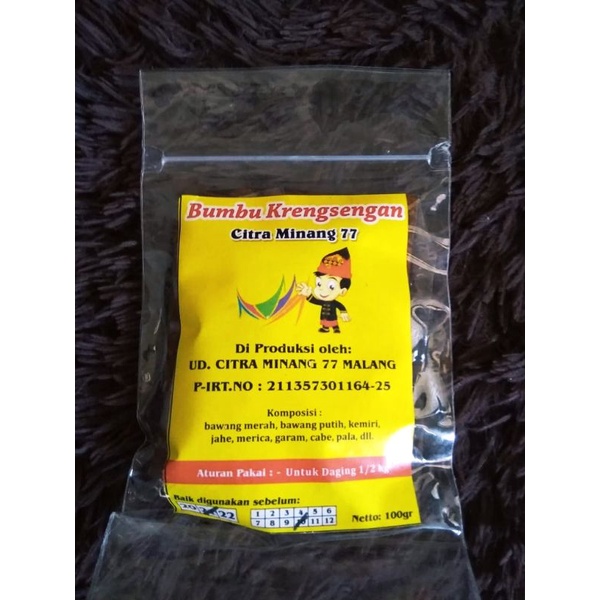 

Bumbu Masak Instan Krengsengan 100 gr (Asli Minang Halal)