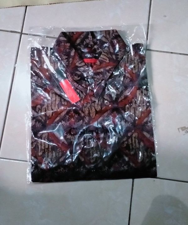 Cbs778 Kemeja Batik Pria Slim Fit Lengan Pendek Best Seller