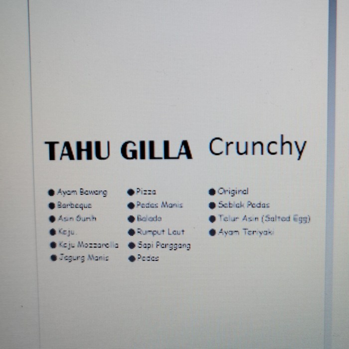 

✨ BISA COD ✨ pesanan tahu gilla