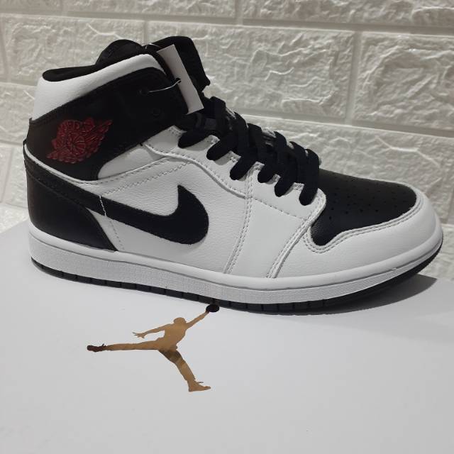 Jordan 1 Mid Reserve Black Toe - White Gym Red White