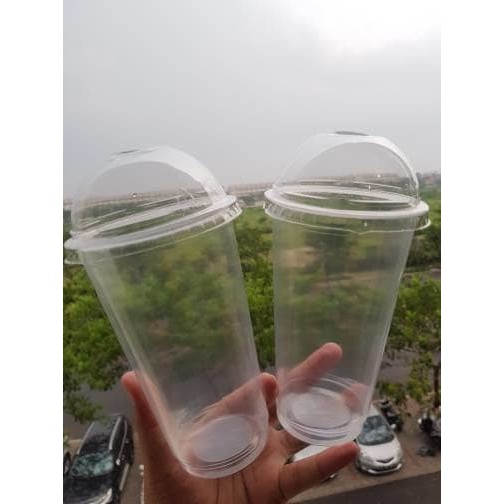 Cup PP 22oz Polycup / Gelas Plastik PP 22oz + Tutup DOME