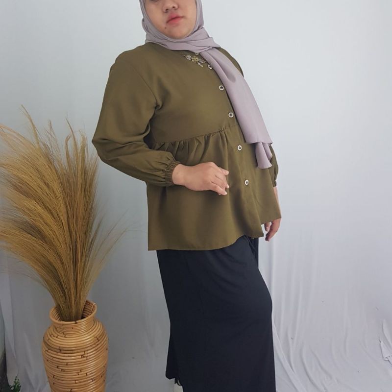 PAKAIAN BLOUSE / BLUS VANESSA MUSLIM WANITA ATASAN JUMBO BIG SIZE OVERSIZE KEKINIAN TERBARU