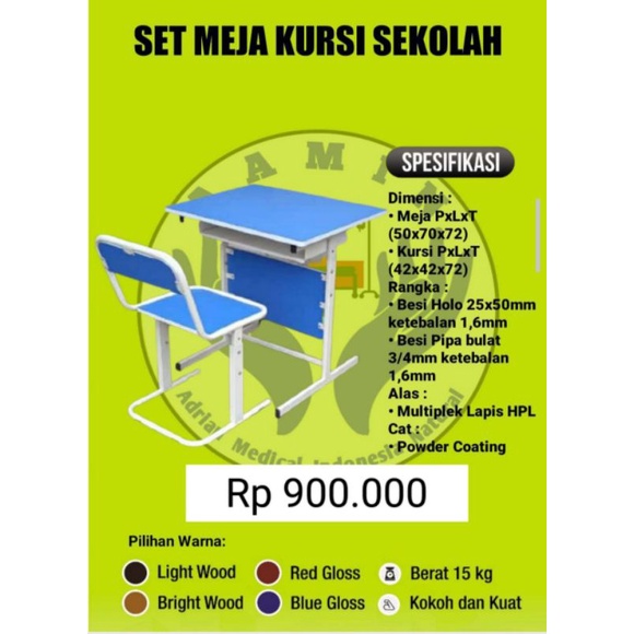 

set meja kursi sekolah