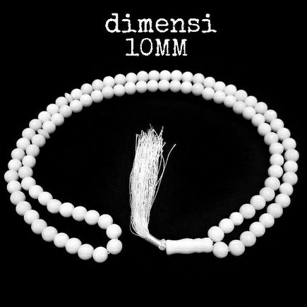 TASBIH BATU GIOK PUTIH SALJU 99 BUTIR 10 MM