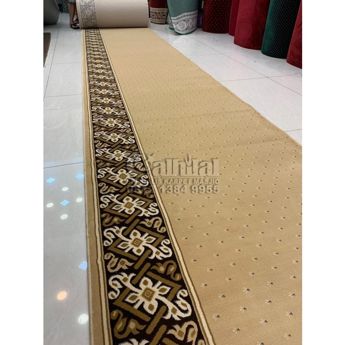 Coklat Import - Karpet Masjid Tebal Import Thtm-02 Batik Polos Coklat