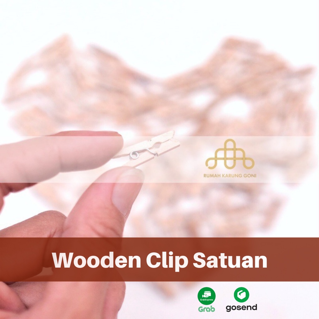 Wooden Clip Satuan Jepitan Polaroid Klip Kayu Gantungan Foto - Dekorasi Hiasan Dinding Kamar