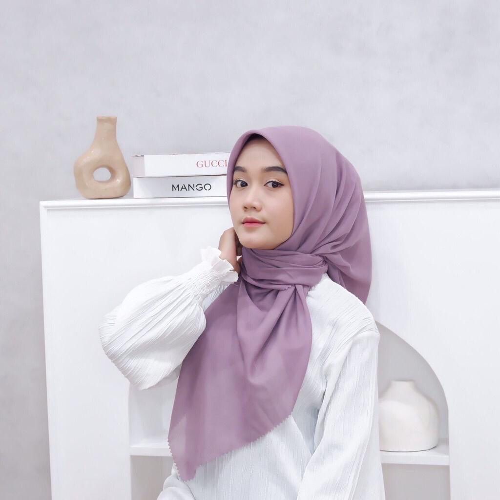 Jilbab Segiempat Paris Voal Premium Paris VOAL LASERCUT Murah Premium