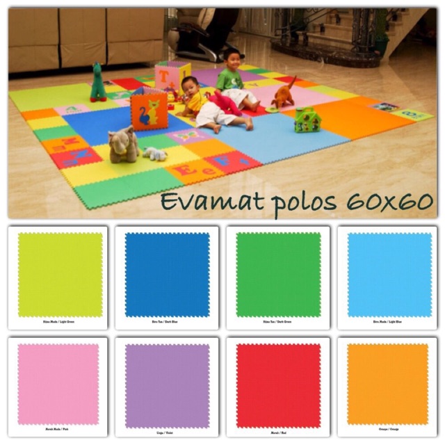 MATRAS PUZZLE LANTAI EVAMAT BESAR 60x60cm POLOS