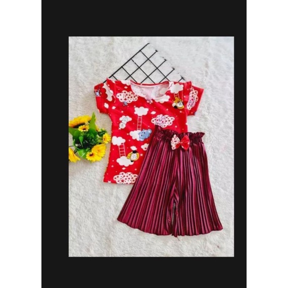 setelan plisket anak