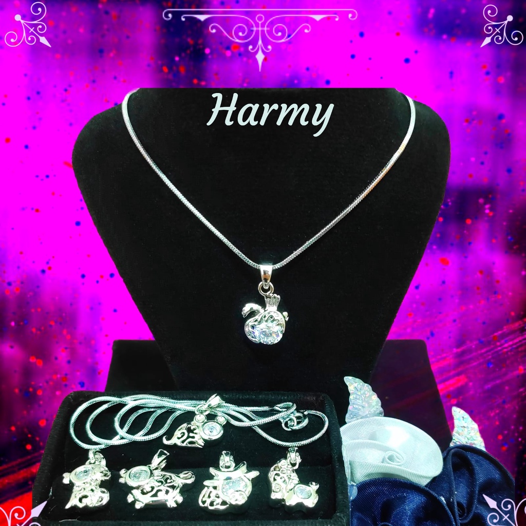 Kalung Titanium Silver Kalung Wanita Kalung Liontin Wanita Harmy