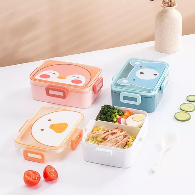 KOTAK MAKAN ANAK TUTUP KARAKTER BEAR LUCU KD 2518A 480ml