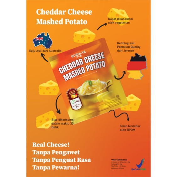 Mashed Potato Instan Gurih Ya Creamy Classic Cheese 50gr bubuk kentang