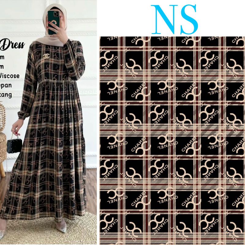 HOMEYDRESS GAMIS RAYON MOTIF CHANNEL