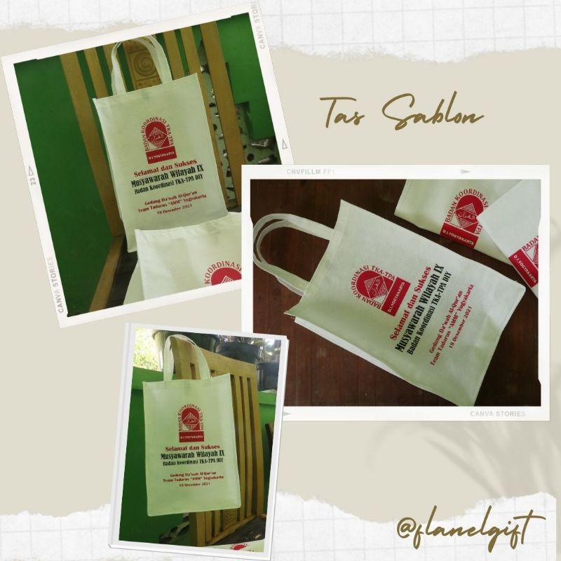 

Tas Sablon Custom Seminar Kit Free Design Souvenir Kenang-kenangan Tote Bag