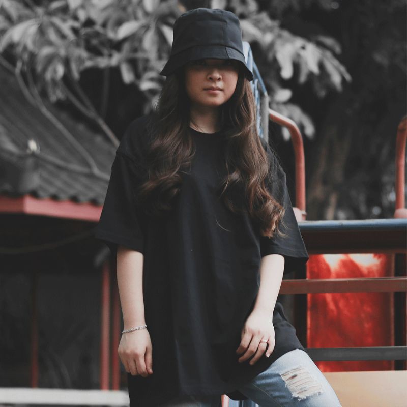 OVERSIZE T-SHIRT POLOS UNISEX BLACK