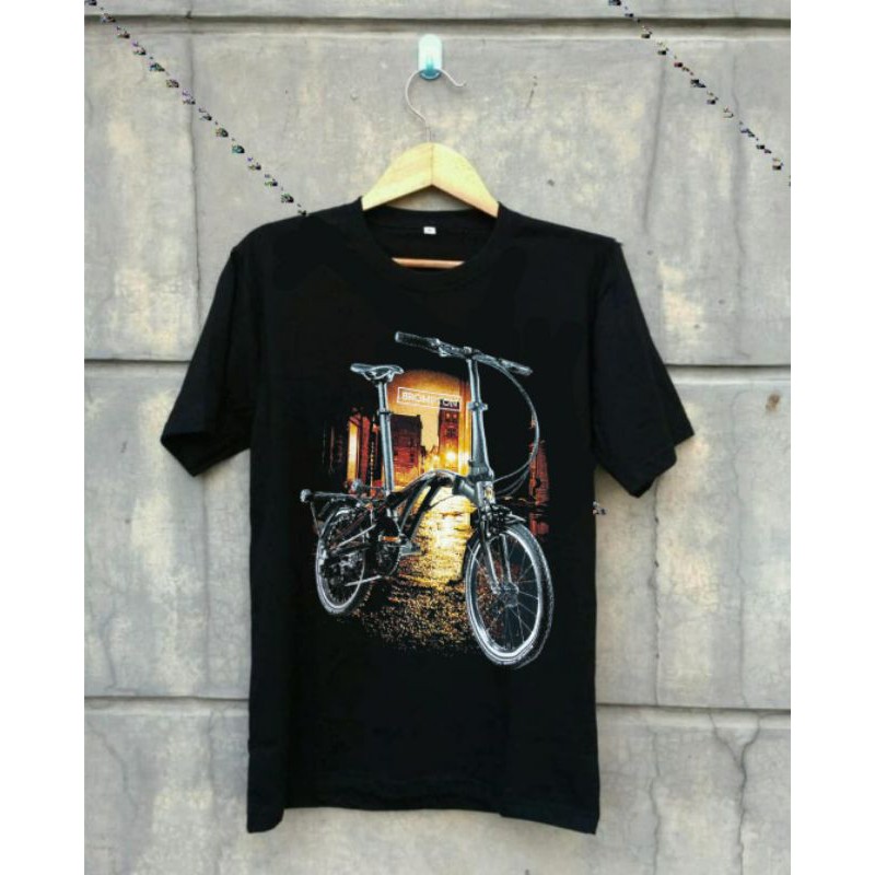 Kaos distro sepeda brompton / kaos sepeda brompton / kaos brompton / kaos Gambar Sepeda brompton