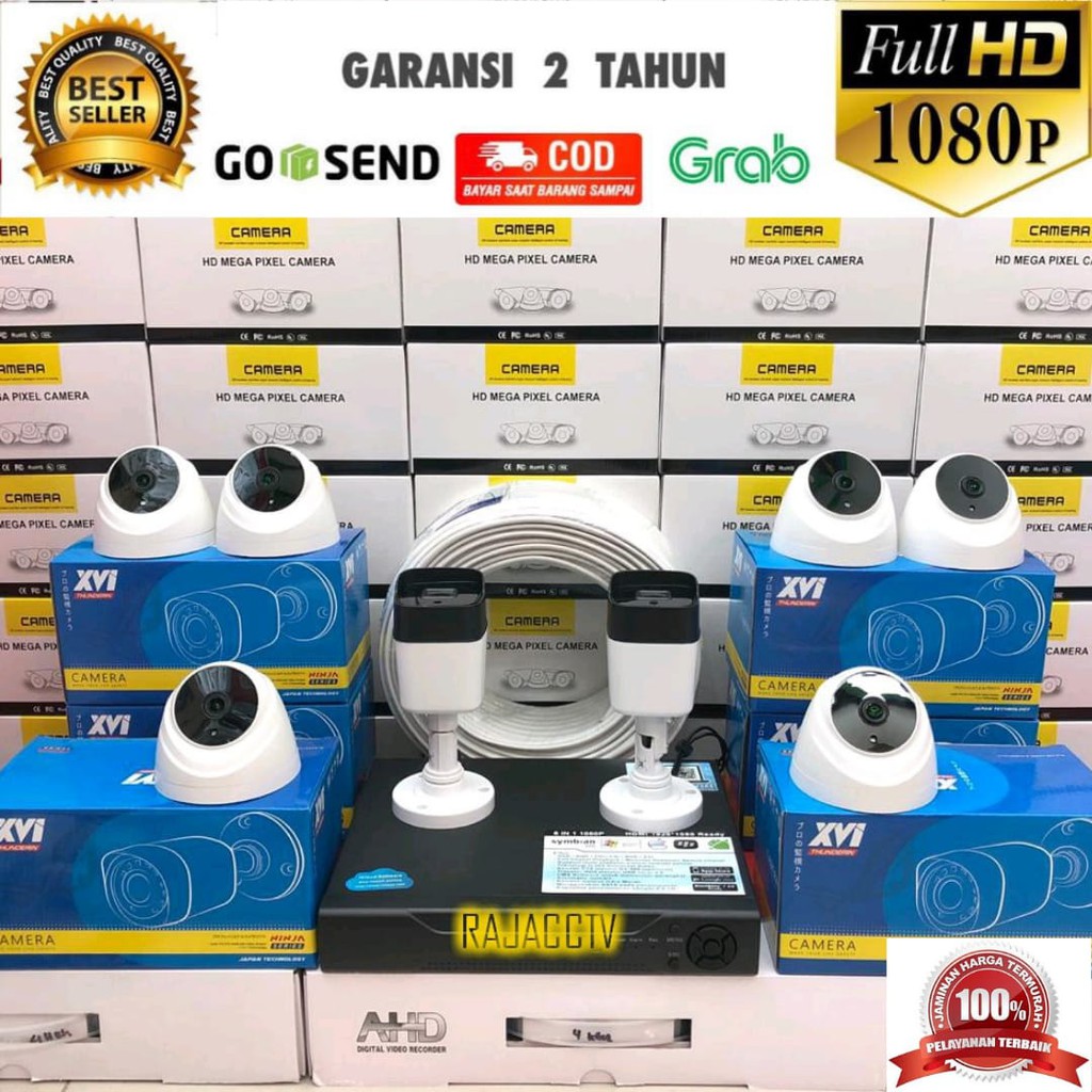 PAKET CCTV 8CHANNEL 8CAMERA 8CHENEL 8KAMERA 5MP 1080P IC SONY TURBO HD KOMPLIT TINGGAL PASANG