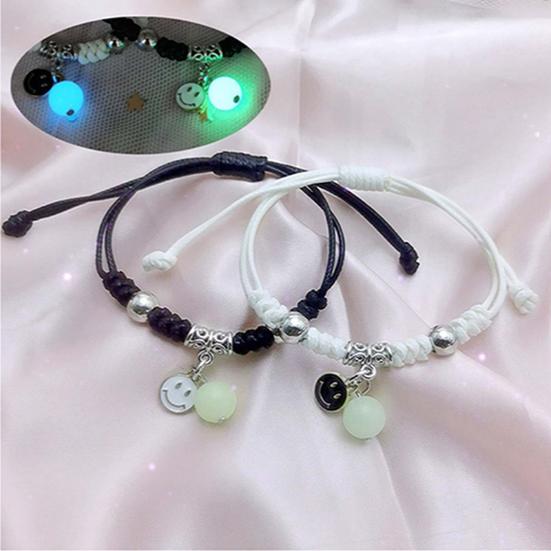 Fancyqube Gelang Rantai Liontin Manik-Manik Luminous Glow In The Dark Untuk Pria Dan Wanita