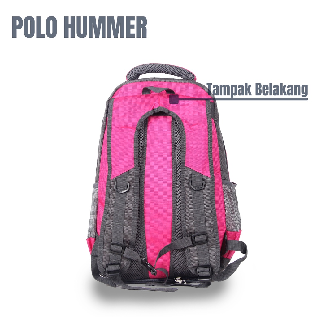 Tas Ransel Wanita Perempuan bisa Expanding (FREE RAINCOVER) -  Backpack Unisex POLO HUMMER