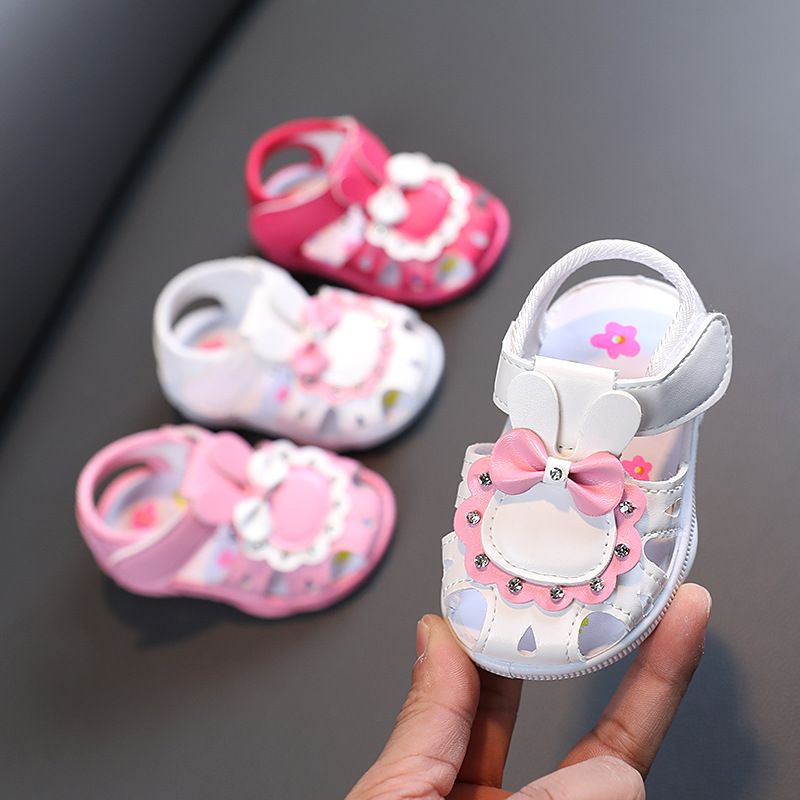 [insole 12cm-14.5cm] Sepatu sandal belajar jalan anak bayi perempuan bunyi citcit import